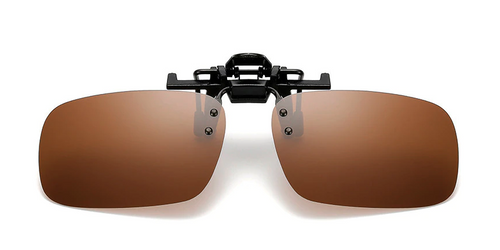 Clip on sunglasses - square brown