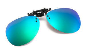 Clip on sunglasses - square blue