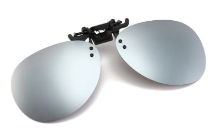 Clip on sunglasses - Oval Silver